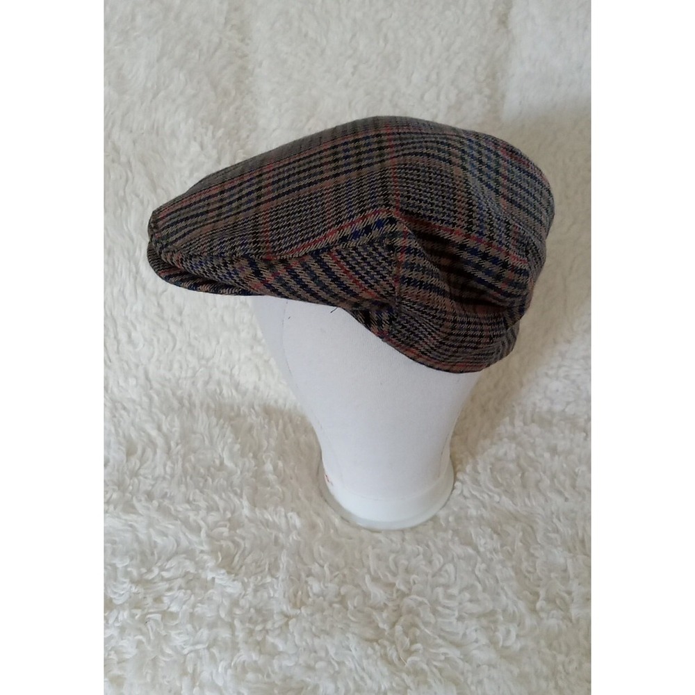 Avoca Handweavers Flat Cap Newsboy 100% Pure Wool Laine Plaid Sz Large Ireland